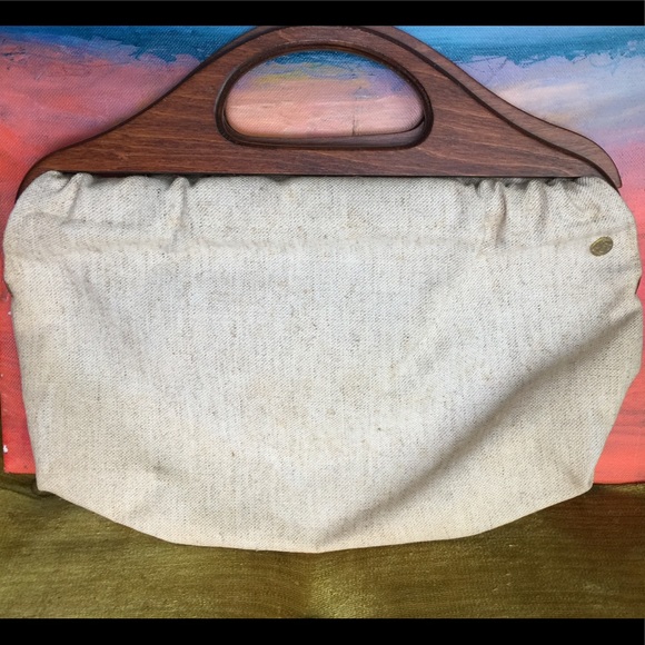 FS Originals vintage 1980’s wooden handle purse - Picture 1 of 4